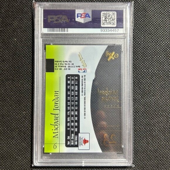 1997 Skybox E-X 2001 #9 MICHAEL JORDANEX ACETATE PSA 9 MINT Chicago Bulls HOF - Picture 2 of 2